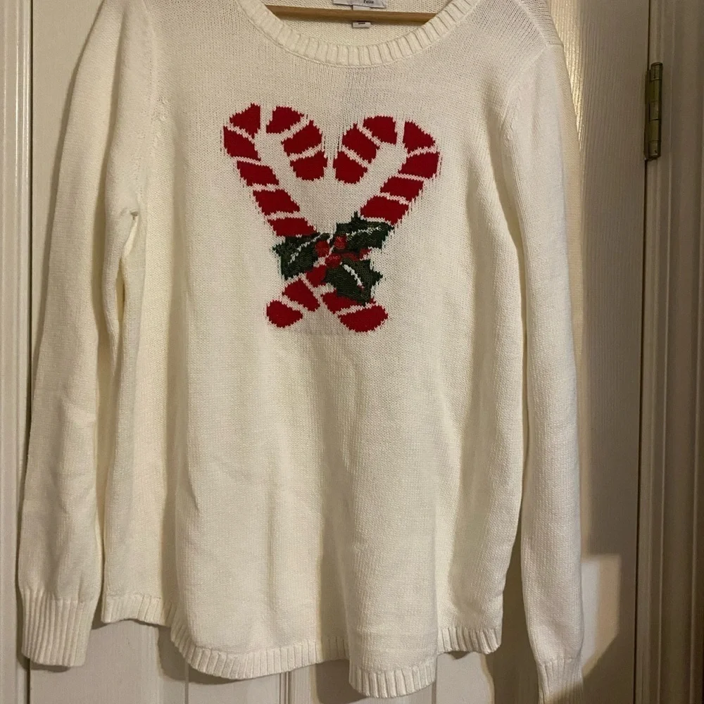 NWT Candy Cane Sweater - Petite Large